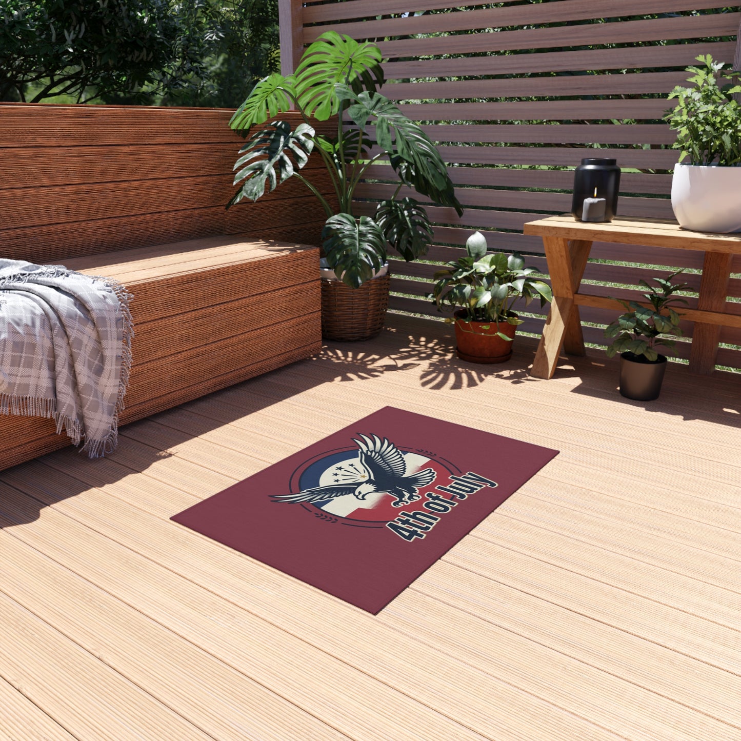 4th of July Eagle Outdoor Rug – Patriotic American Flag Doormat
