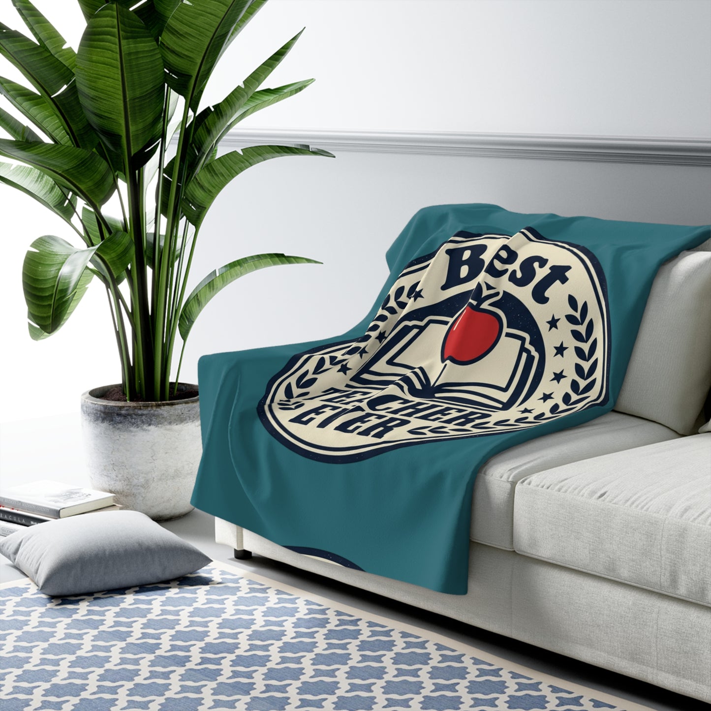 Sherpa Blanket — "Best Teacher Ever" Cozy Teacher Appreciation Throw