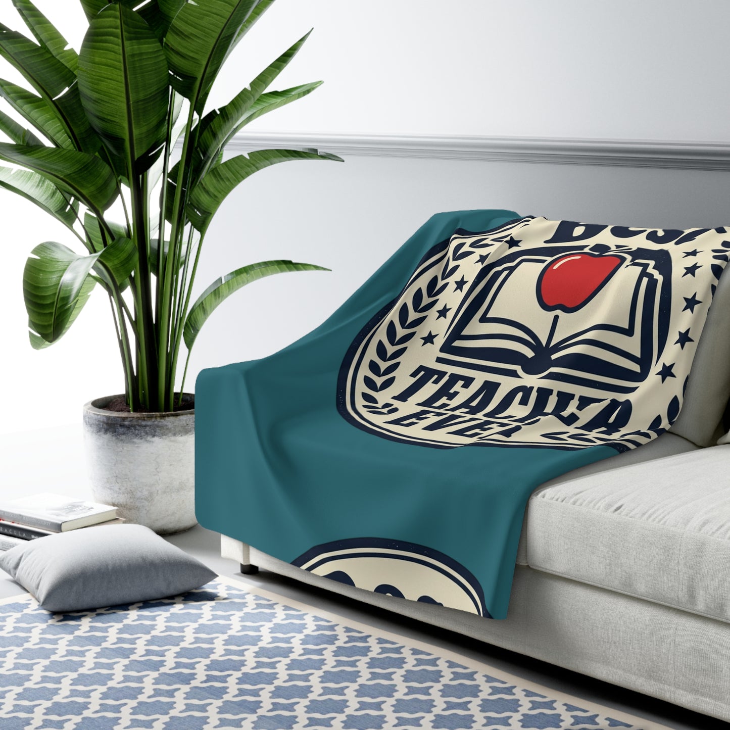 Sherpa Blanket — "Best Teacher Ever" Cozy Teacher Appreciation Throw