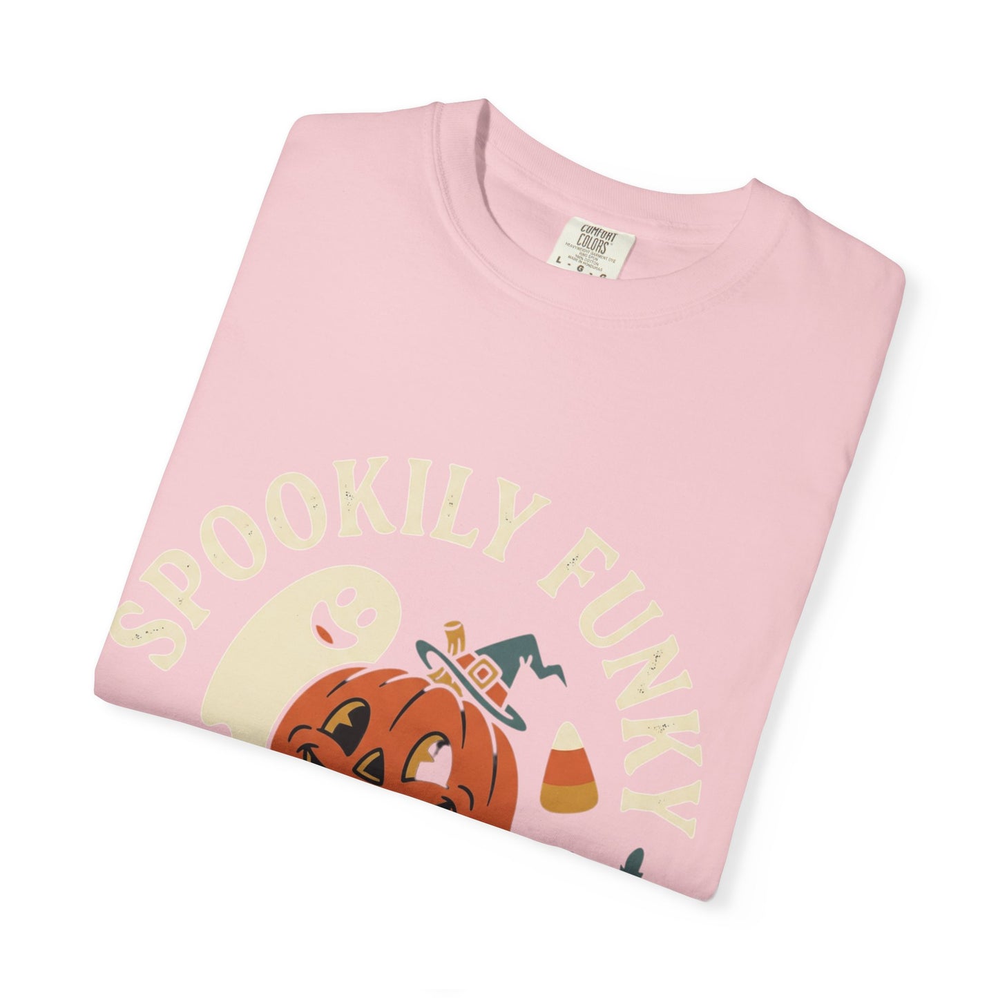 Spookily Funky Halloween T-Shirt — "Trick or Giggle" Vintage Pumpkin & Ghost Design