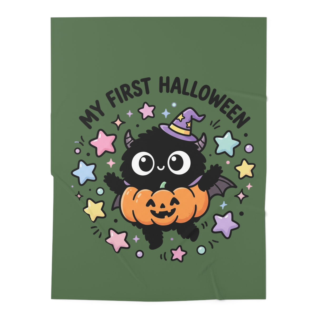 My First Halloween Baby Swaddle Blanket — Cute Bat Pumpkin Newborn Wrap
