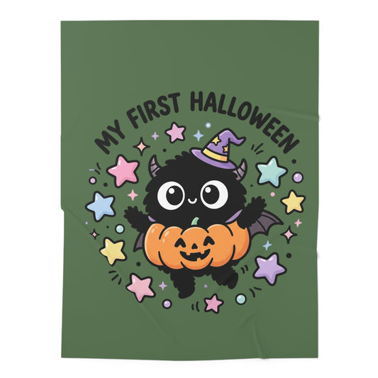 My First Halloween Baby Swaddle Blanket — Cute Bat Pumpkin Newborn Wrap