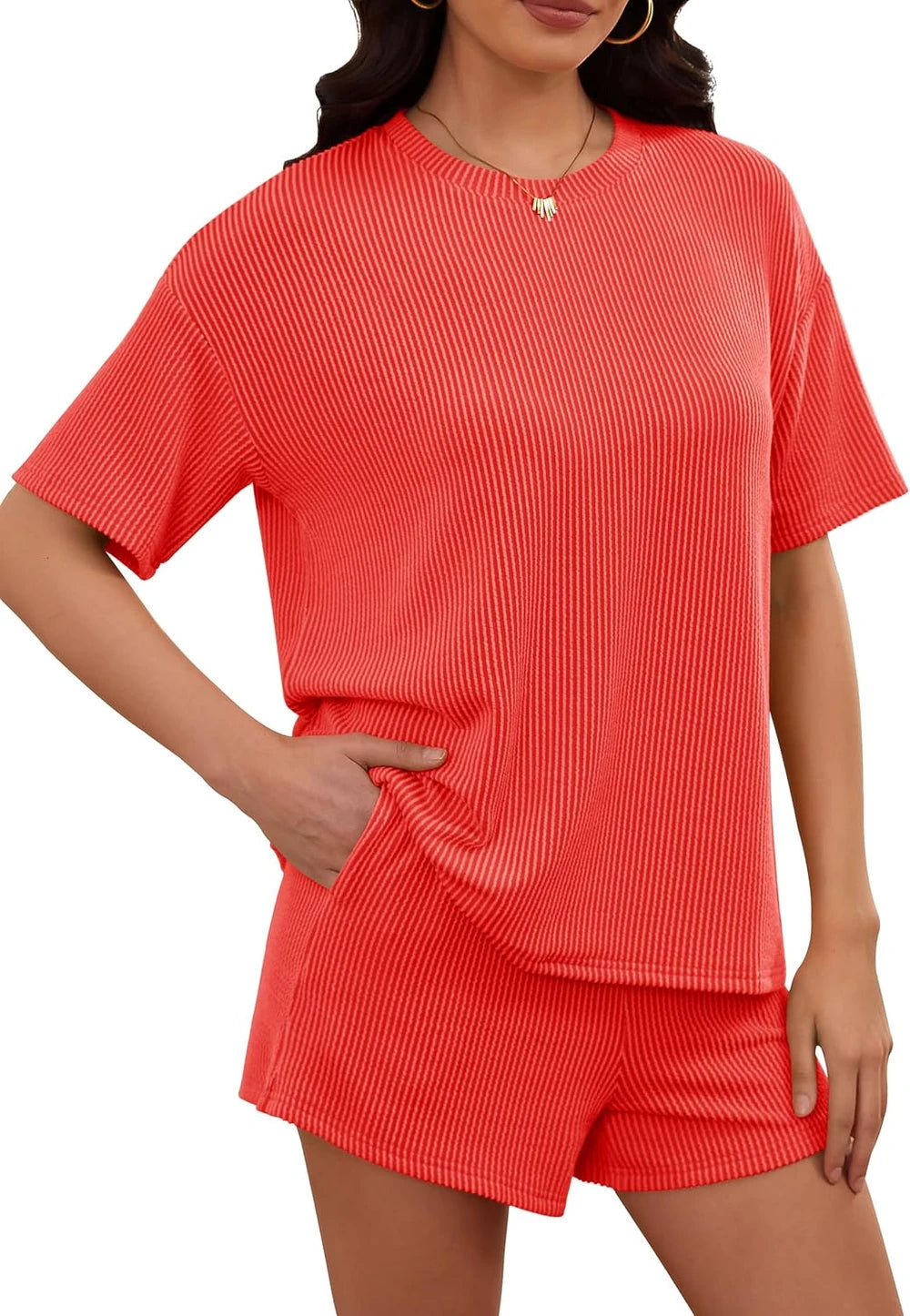 Ribbed Cotton Blend Lounge Set