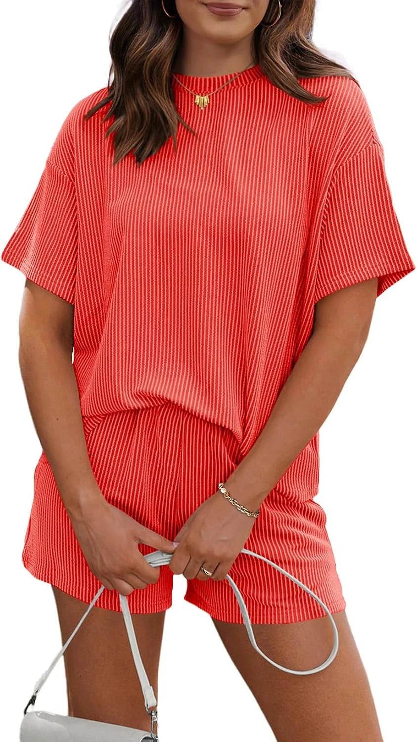 Ribbed Cotton Blend Lounge Set