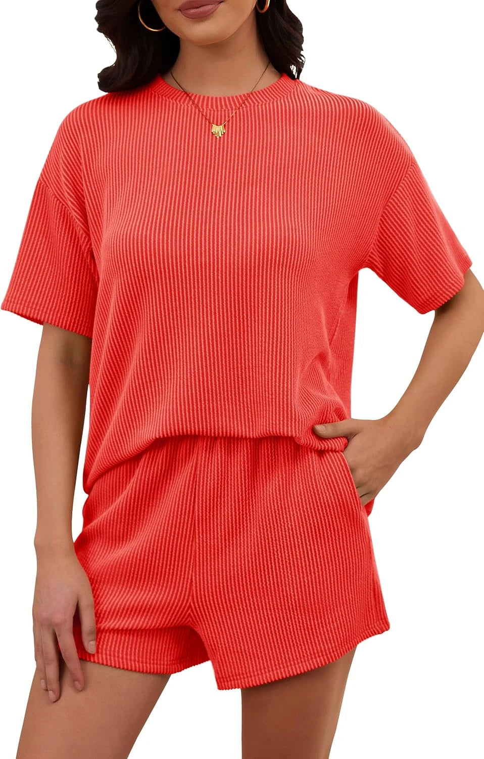 Ribbed Cotton Blend Lounge Set