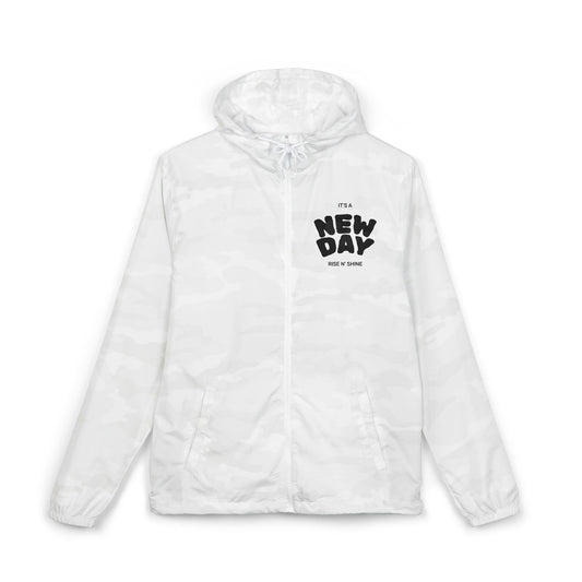 New Day Windbreaker Jacket – Minimal Motivational Zip Hoodie