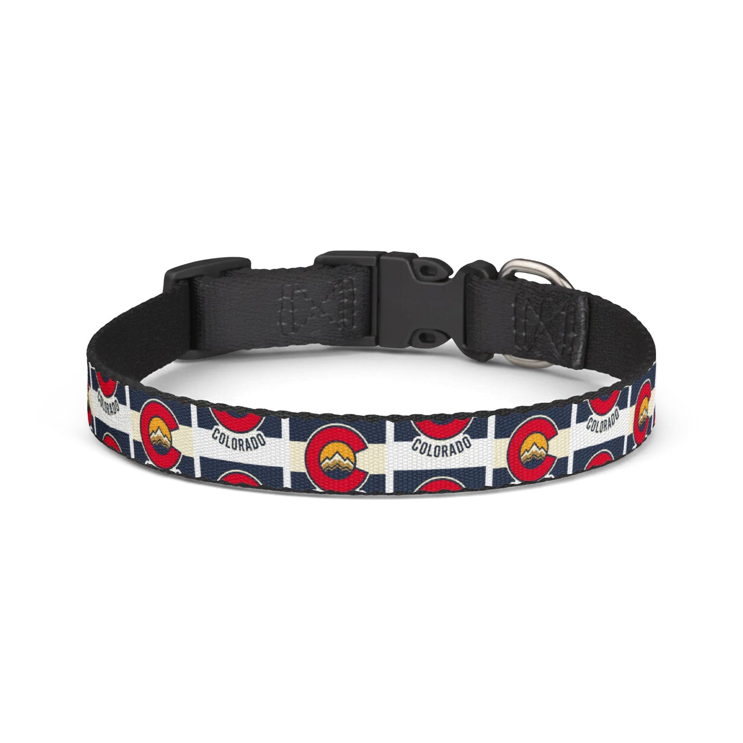 Colorado Flag Clip-On Pet Collar — Adjustable Dog Collar with State C Logo