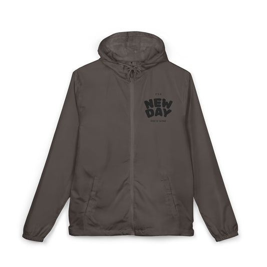 New Day Windbreaker Jacket – Minimal Motivational Zip Hoodie