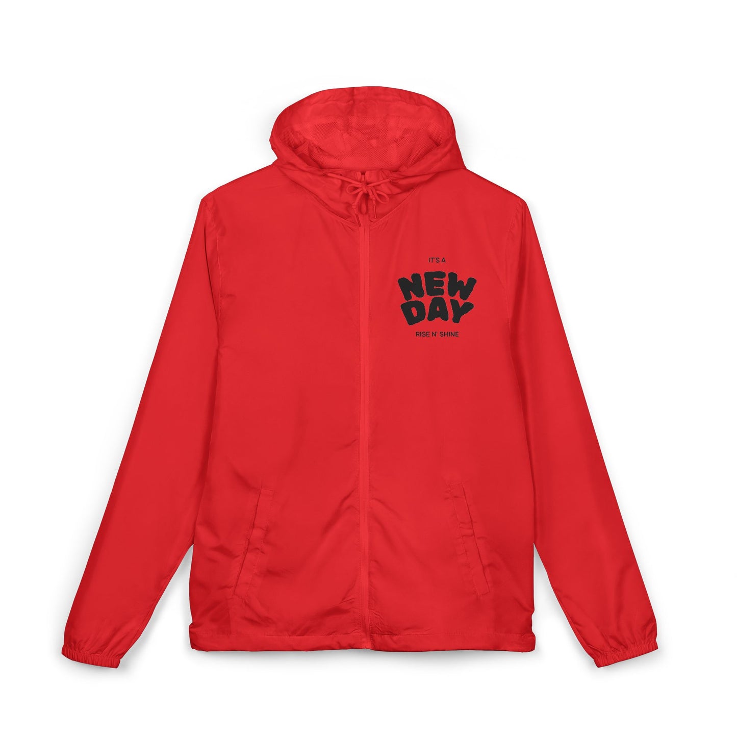 New Day Windbreaker Jacket – Minimal Motivational Zip Hoodie