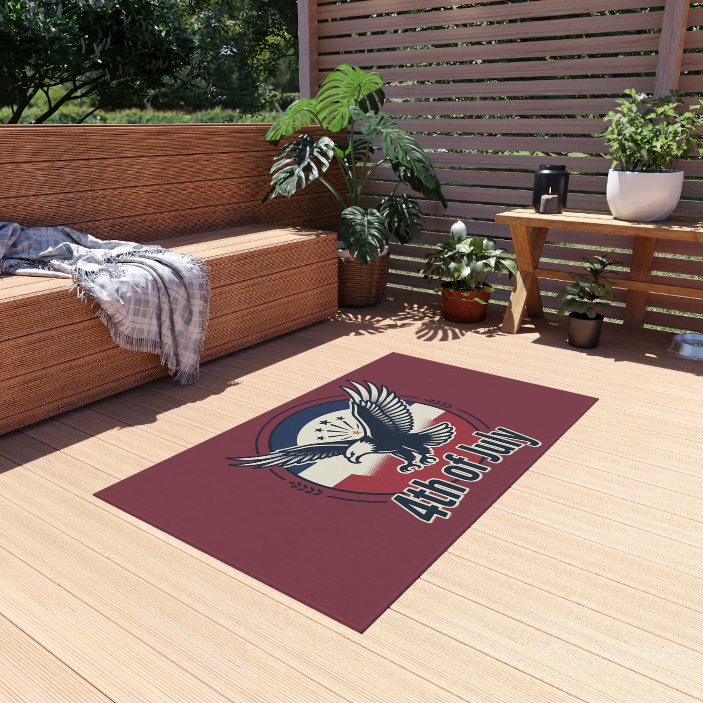 4th of July Eagle Outdoor Rug – Patriotic American Flag Doormat